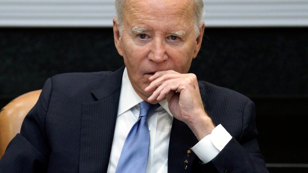 US President Joe Biden during a a meeting with the President's Board of Advisors on Historically Black Colleges and Universities in the Roosevelt Room of the White House in Washington, DC, US, on Monday, Sept. 25, 2023. Biden recently highlighted how his administration has lowered prescription drug prices, invested in Historically Black Colleges and Universities, and was working to close the racial wealth gap and reduce the disparity in employment for Black Americans.