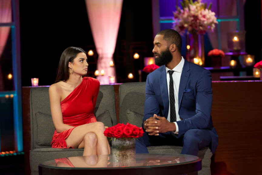 THE BACHELOR - The Bachelor: After the Final Rose On-air personality and bestselling author Emmanuel Acho hosts an emotional and impactful evening featuring touching reunions, heart-wrenching confrontations and powerful one-on-one talks with the final women as well as the Bachelor himself, Matt James. Plus just when you thought the twists and turns were finished a shocking announcement that will have Bachelor Nation talking, all on The Bachelor: After the Final Rose, MONDAY, MARCH 15 (10:00-11:03 p.m. EDT), on ABC. (Craig Sjodin via Getty Images)RACHAEL, MATT JAMES