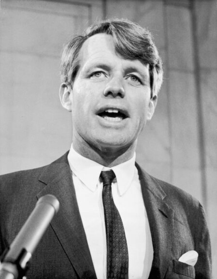 16th March 1968: Headshot of Senator Robert F. Kennedy (1925 - 1968) announcing his candidacy for president of the United States, Washington, D. C. (Photo by Arnold Sachs/Consolidated News Pictures/Getty Images)
