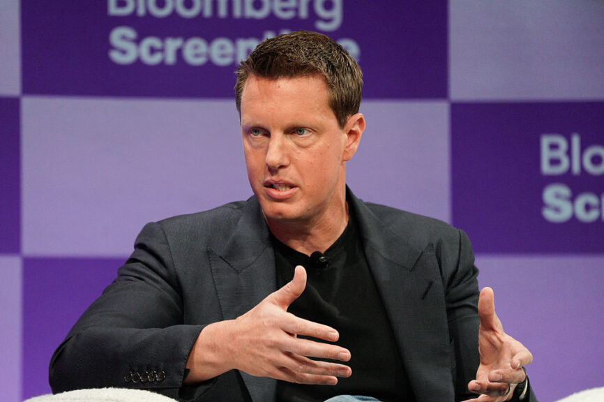 David Ellison, chairman and chief executive officer of Paramount Skydance Corp., during the Bloomberg Screentime event in Los Angeles, California, US, on Thursday, Oct. 9, 2025. Screentime gathers the moguls, celebrities, and entrepreneurs defining the next phase of pop culture to discuss and debate the future of Hollywood studios, the boom in sports and live music and the impact of AI on the creative industries. Photographer: Kyle Grillot/Bloomberg via Getty Images