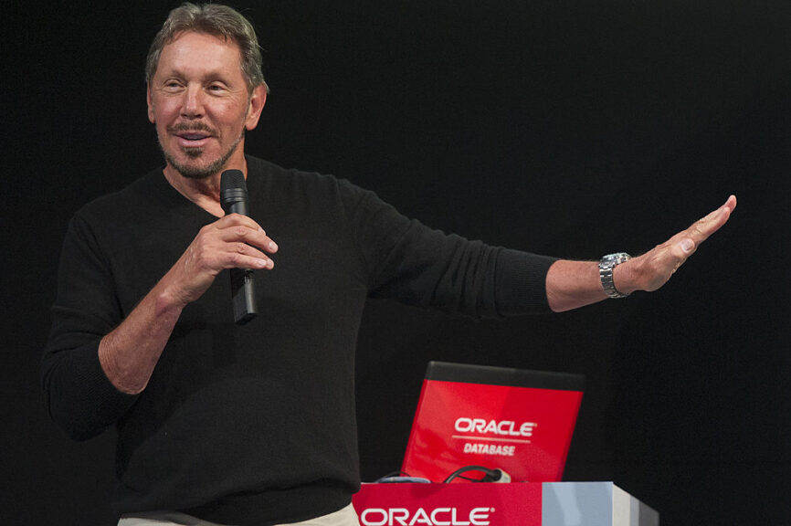 Larry Ellison, chief executive officer at Oracle Corp., speaks during an event at the company's headquarters in Redwood City, California, U.S., on Tuesday, June 10, 2014. Ellison announced today that Oracle Corp will be releasing a new in memory database system called 12c in July 2014. Photographer: David Paul Morris/Bloomberg via Getty Images